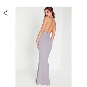 Grey Choker Maxi Dress